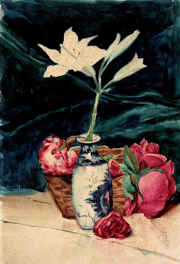 Studio di composizione con fiori bianchi e rossi - Museo Nazionale di Belle Arti, Rio de Janeiro